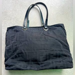 Authentic Fendi vintage zucca print mini tote bag black